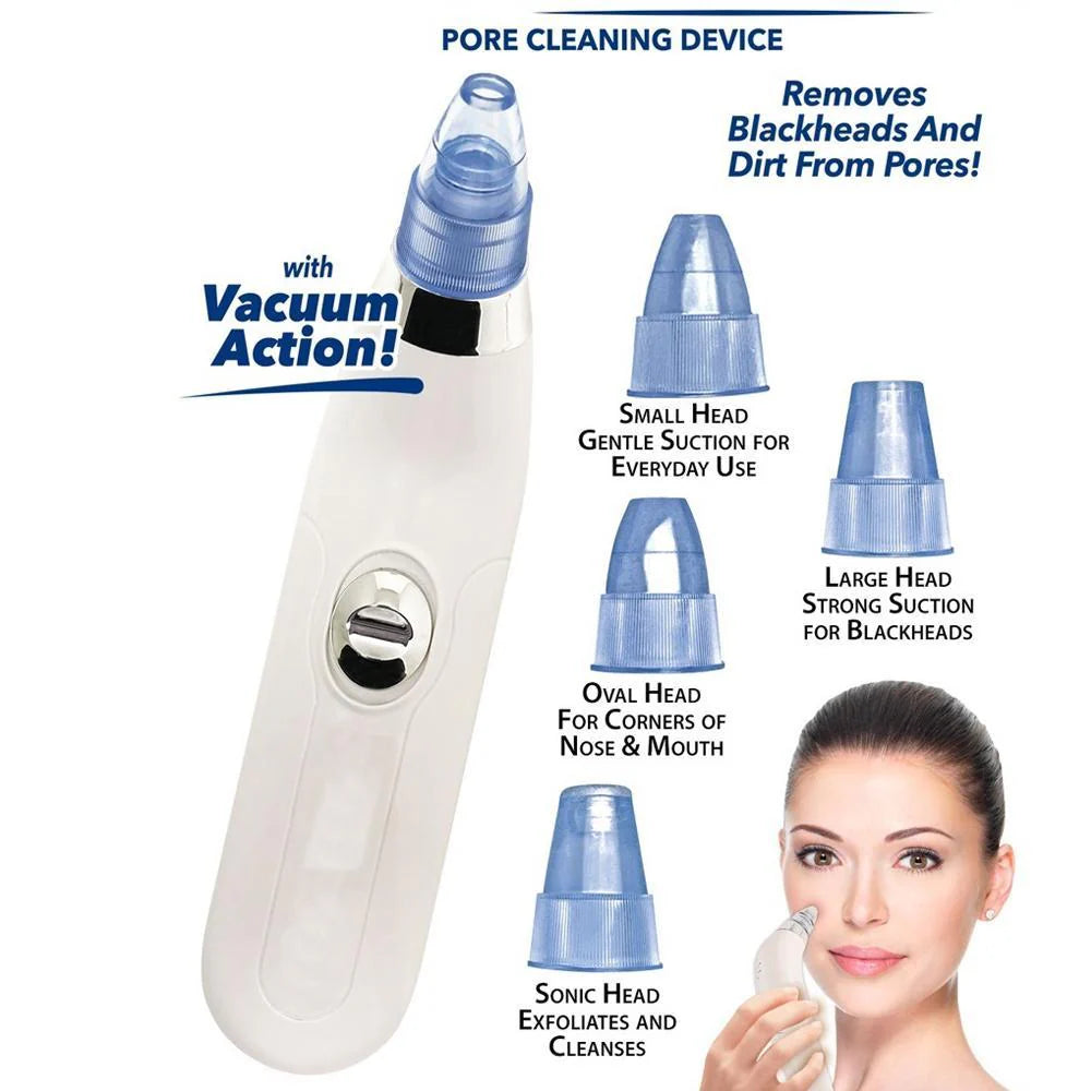 Vacuum Suction Tool | 4 In 1 Blackhead Whitehead Extractor Remover Device Acne Pimple Pore Cleaner